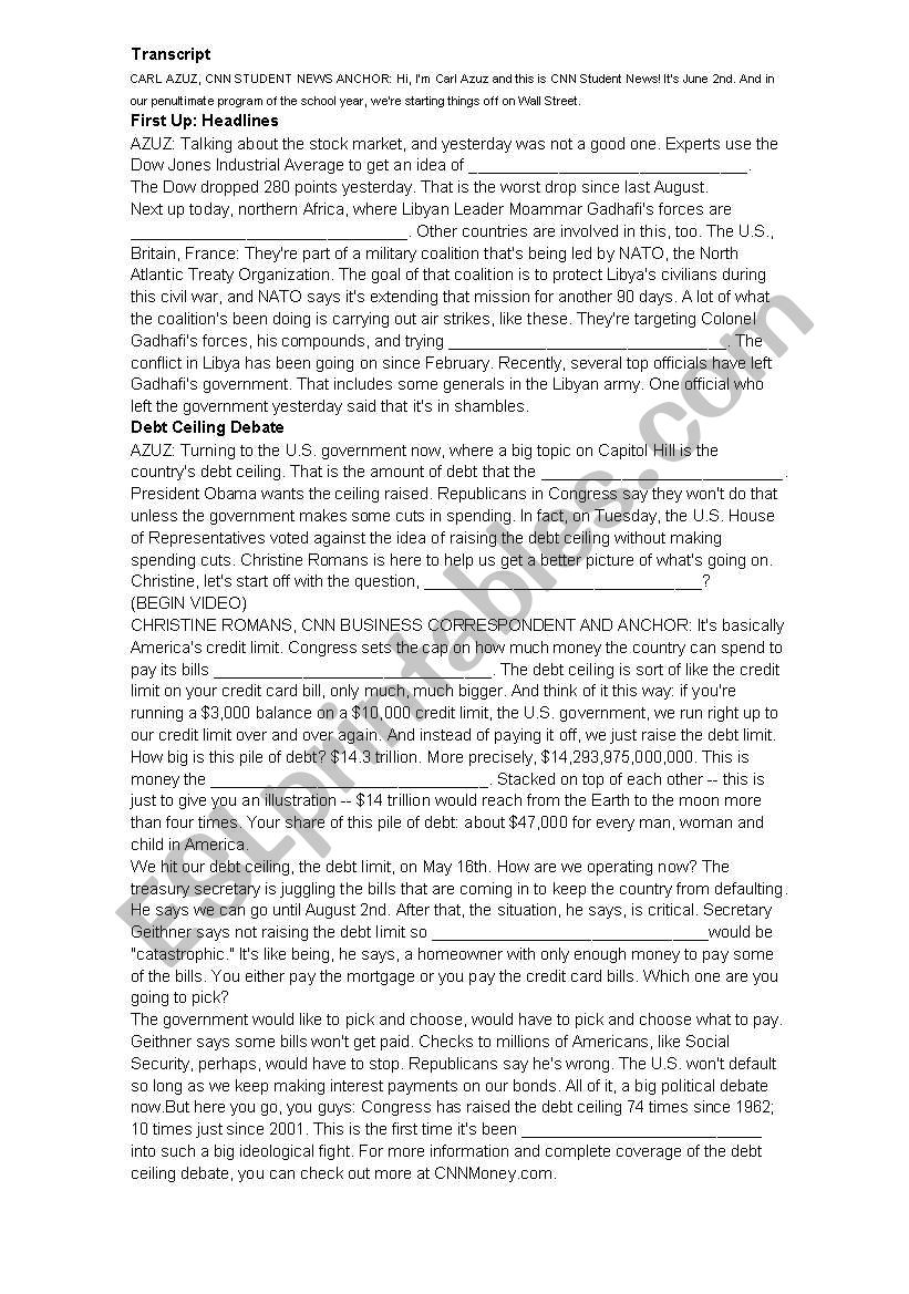 english-worksheets-news-in-english