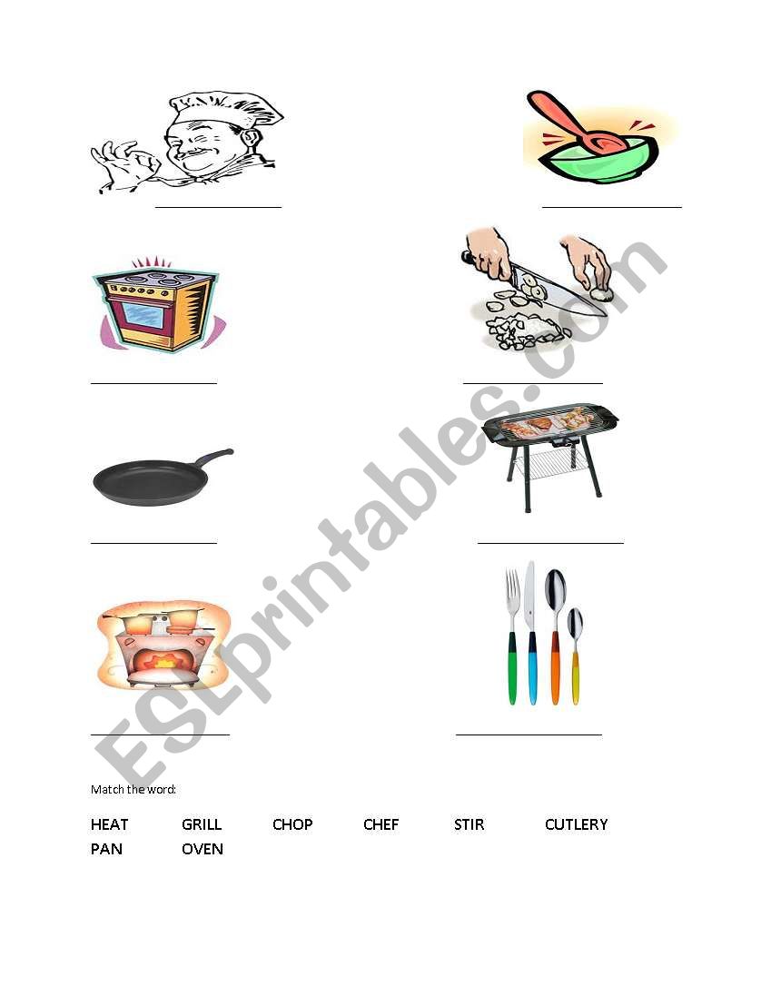 COOK MATCH WORD worksheet