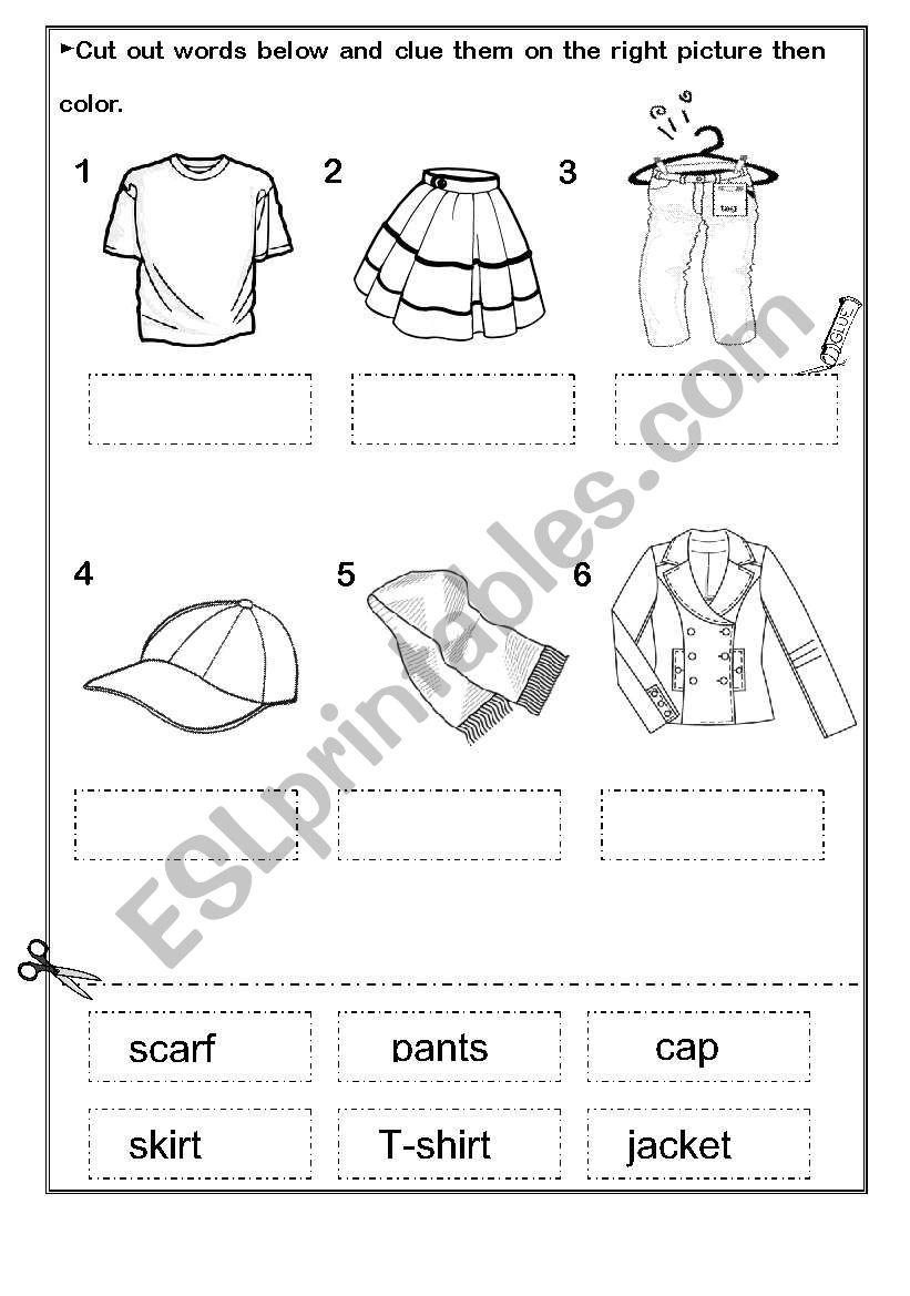 clothes - ESL worksheet by kyena23