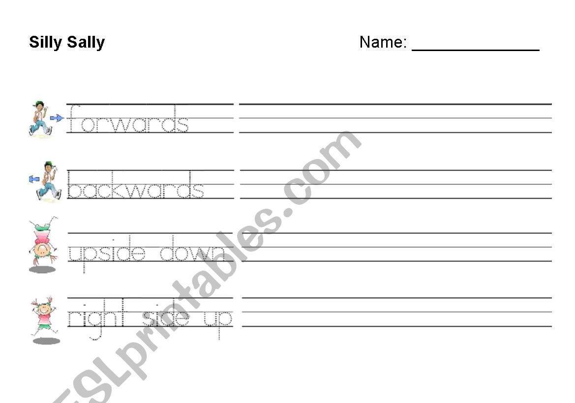 silly sally worksheet