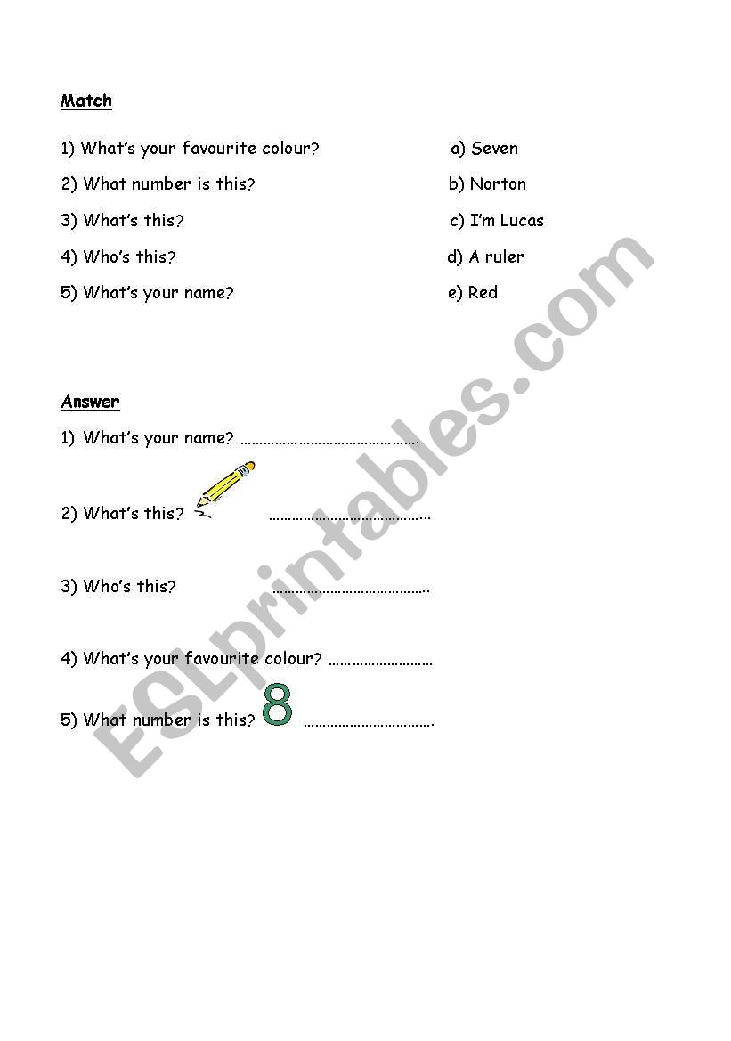 READ AND ANSWER worksheet