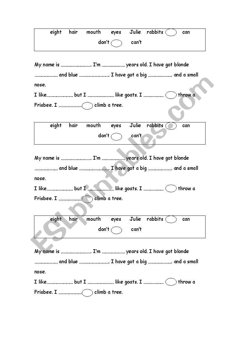 READ AND COMPLETE worksheet