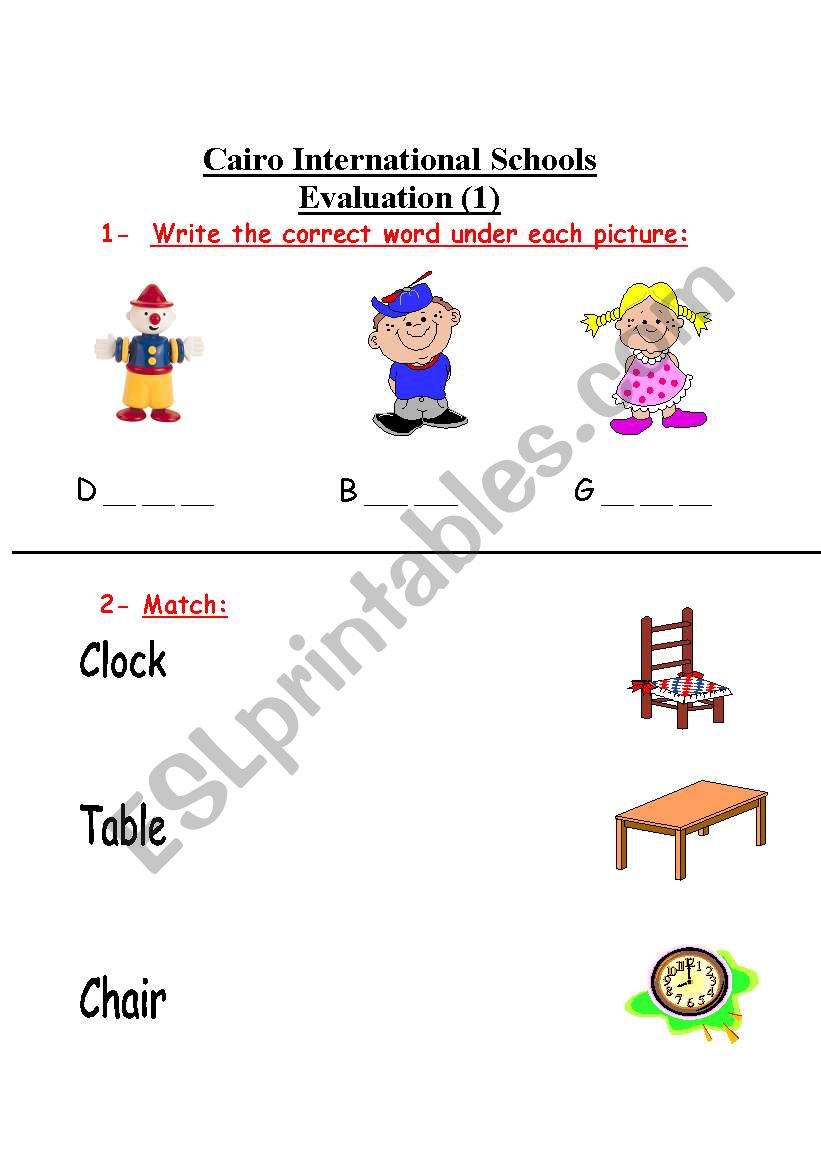 Evaluation sheets worksheet