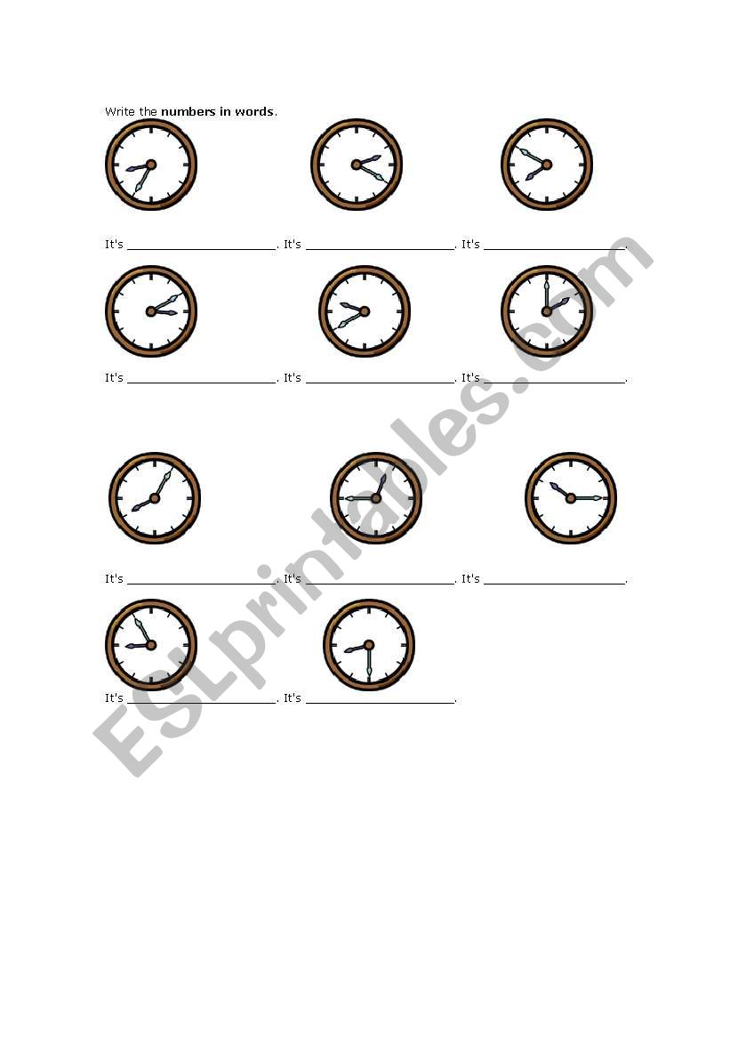 WHAT TIME IS IT? worksheet