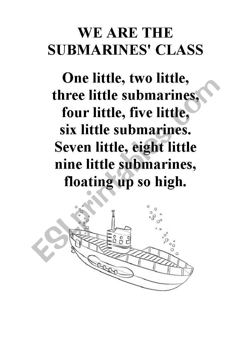 The submarines class worksheet