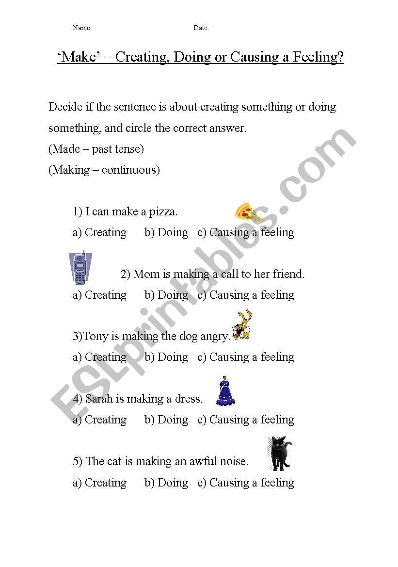 The different uses of make worksheet