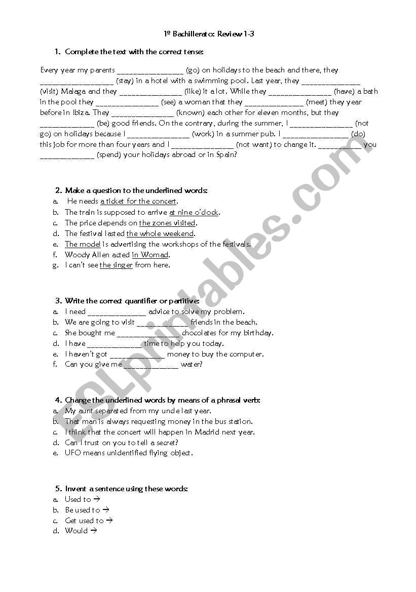 MIX EXERCISES worksheet