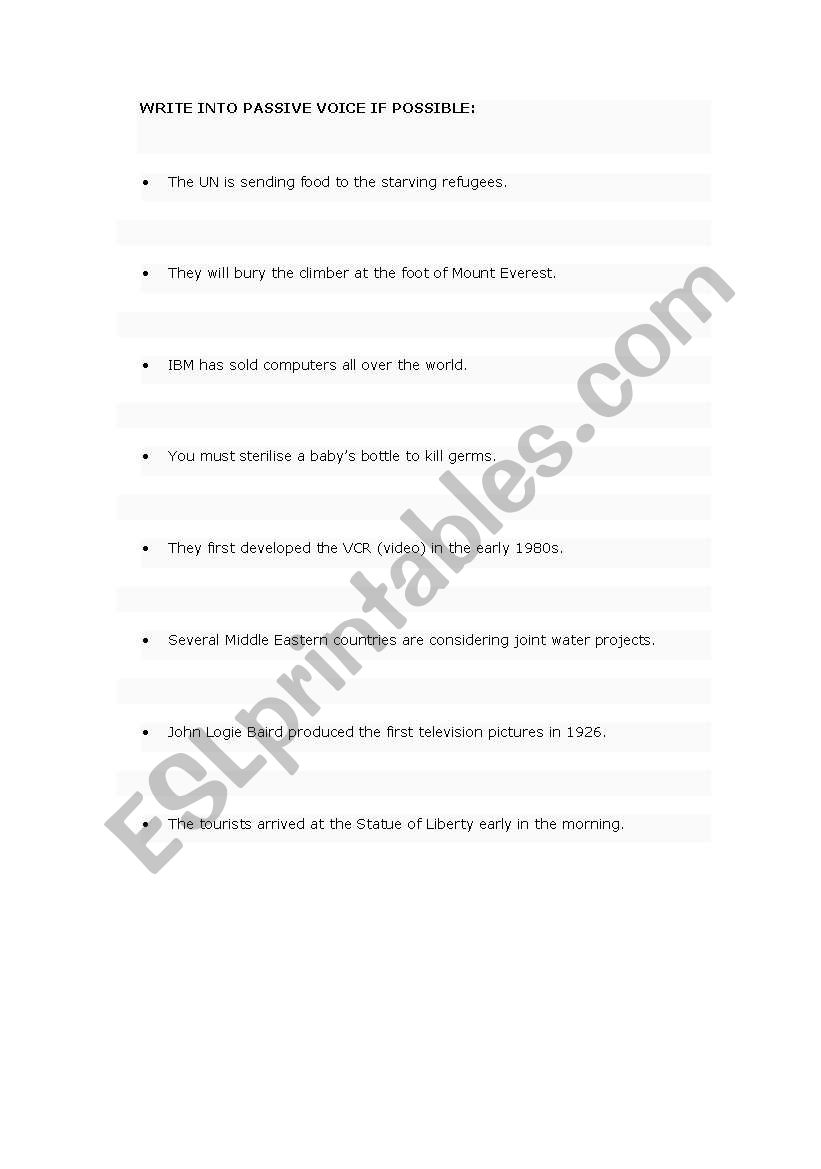 Passive voice worksheet