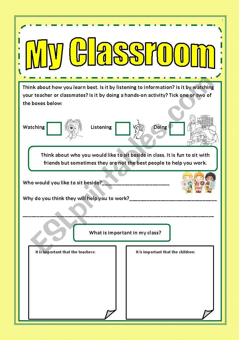 My Classroom worksheet