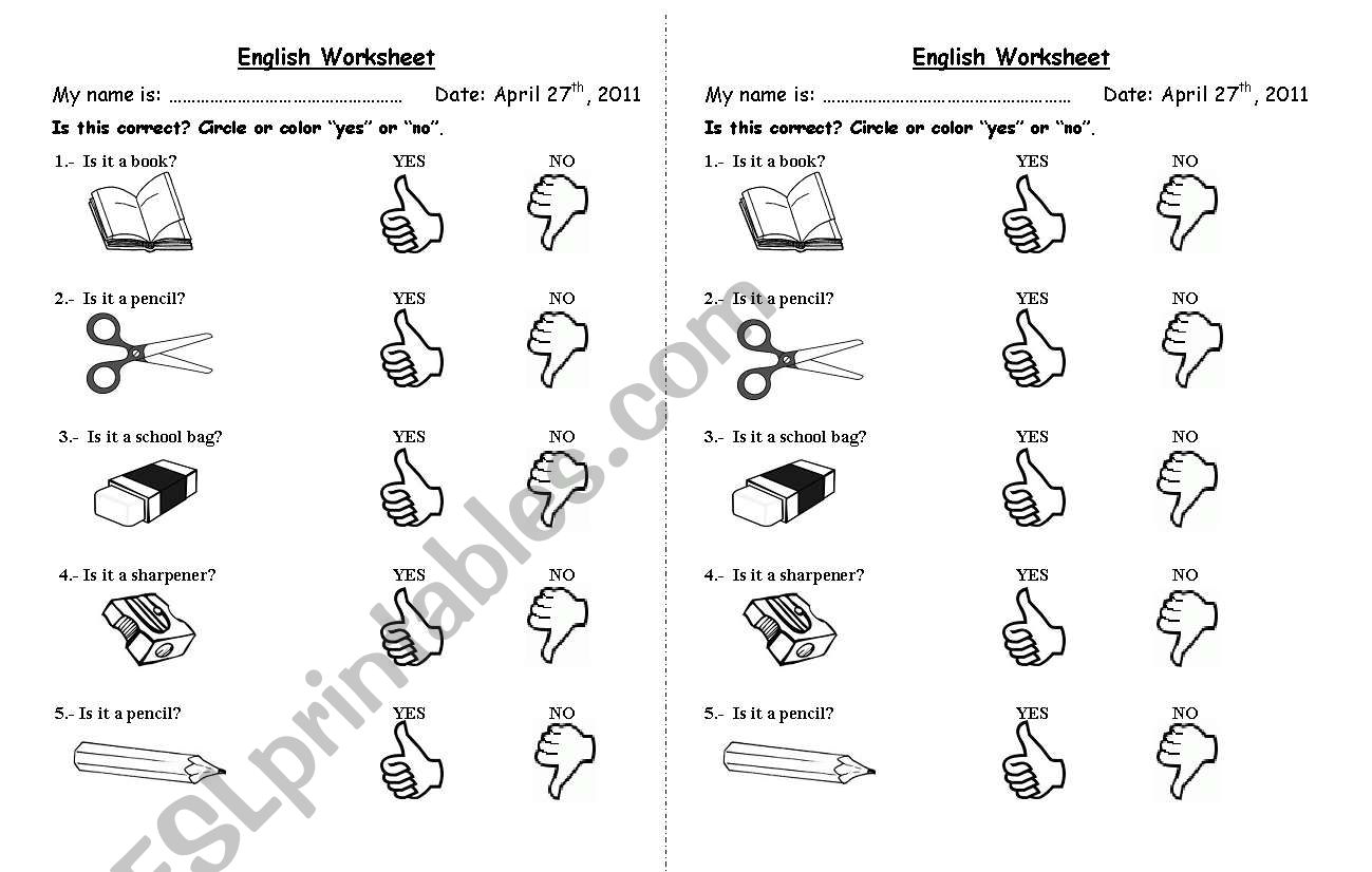 School Objects for kids...!!! worksheet