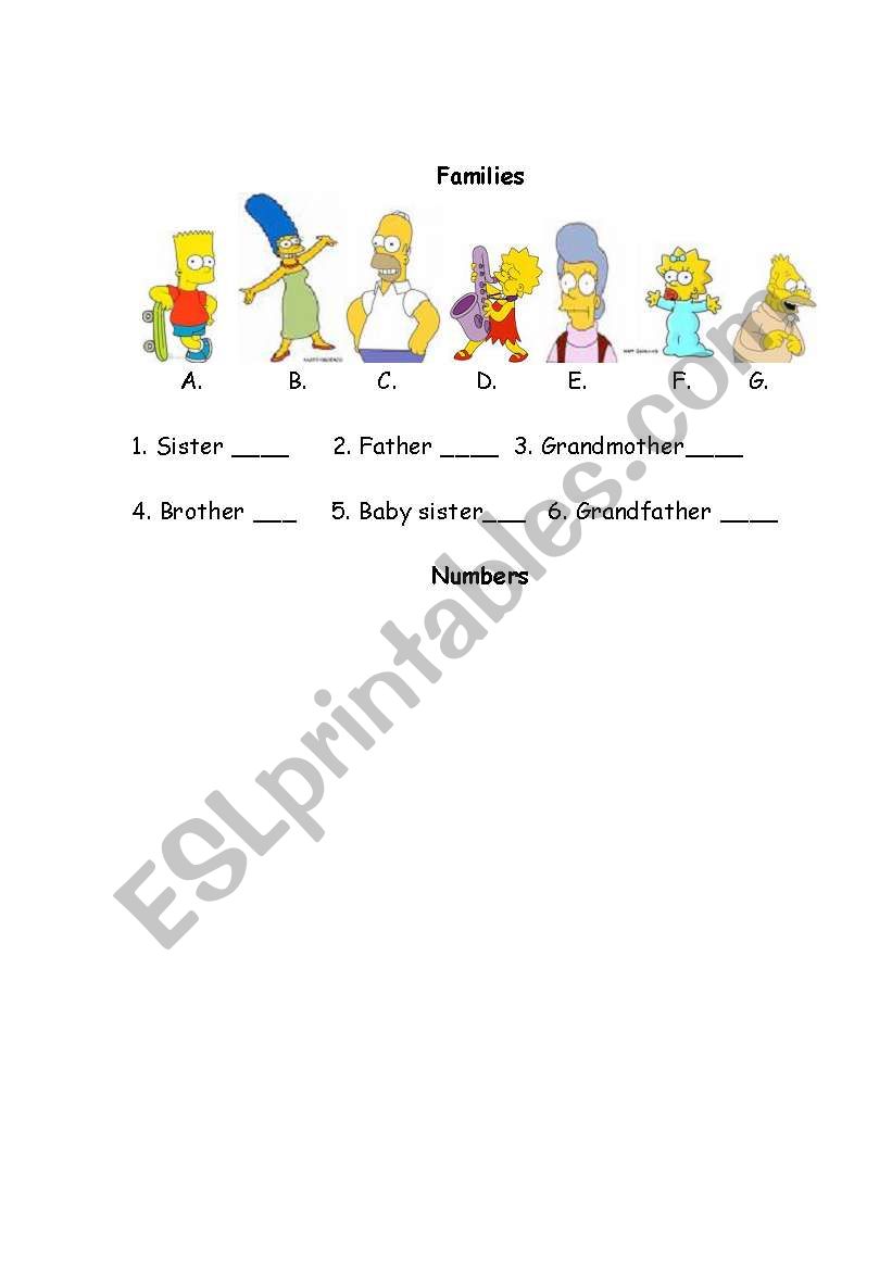 families worksheet