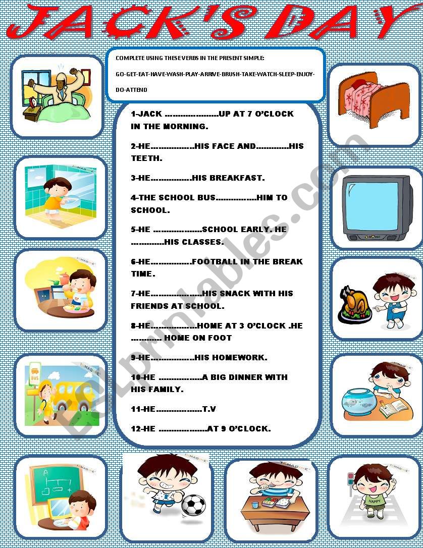 jack´s day - ESL worksheet by nora85