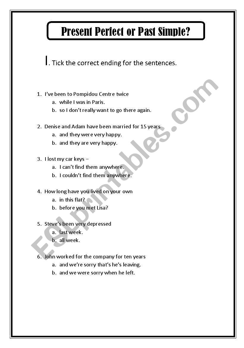 Present Perfect and Simple Past
