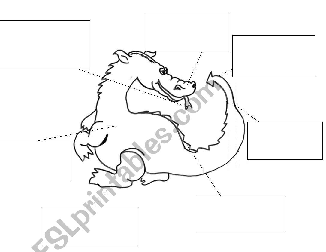 editable story dragon labels worksheet