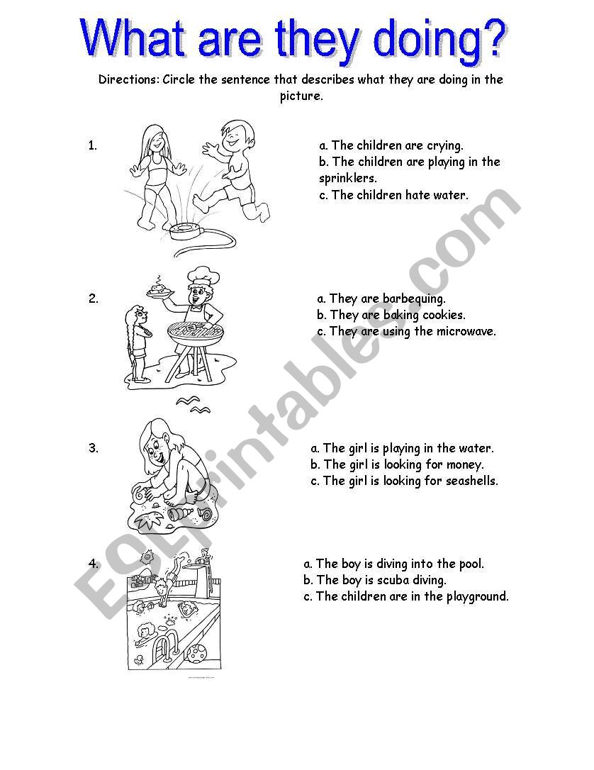 What are they doing? worksheet