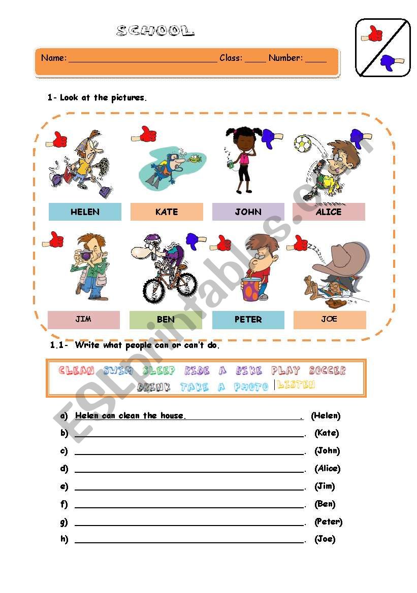 CAN AND CAN´T - ESL worksheet by leonardo teles dias