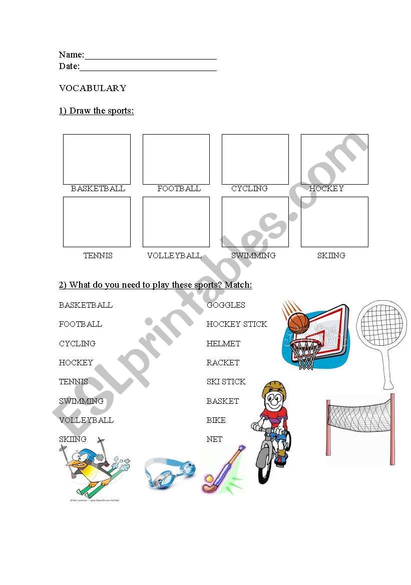 Sports worksheet