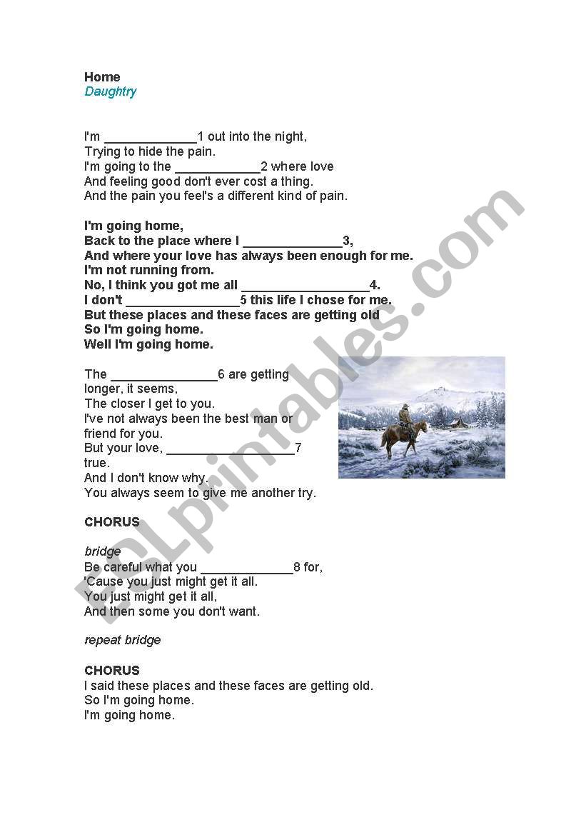 Song Activity worksheet