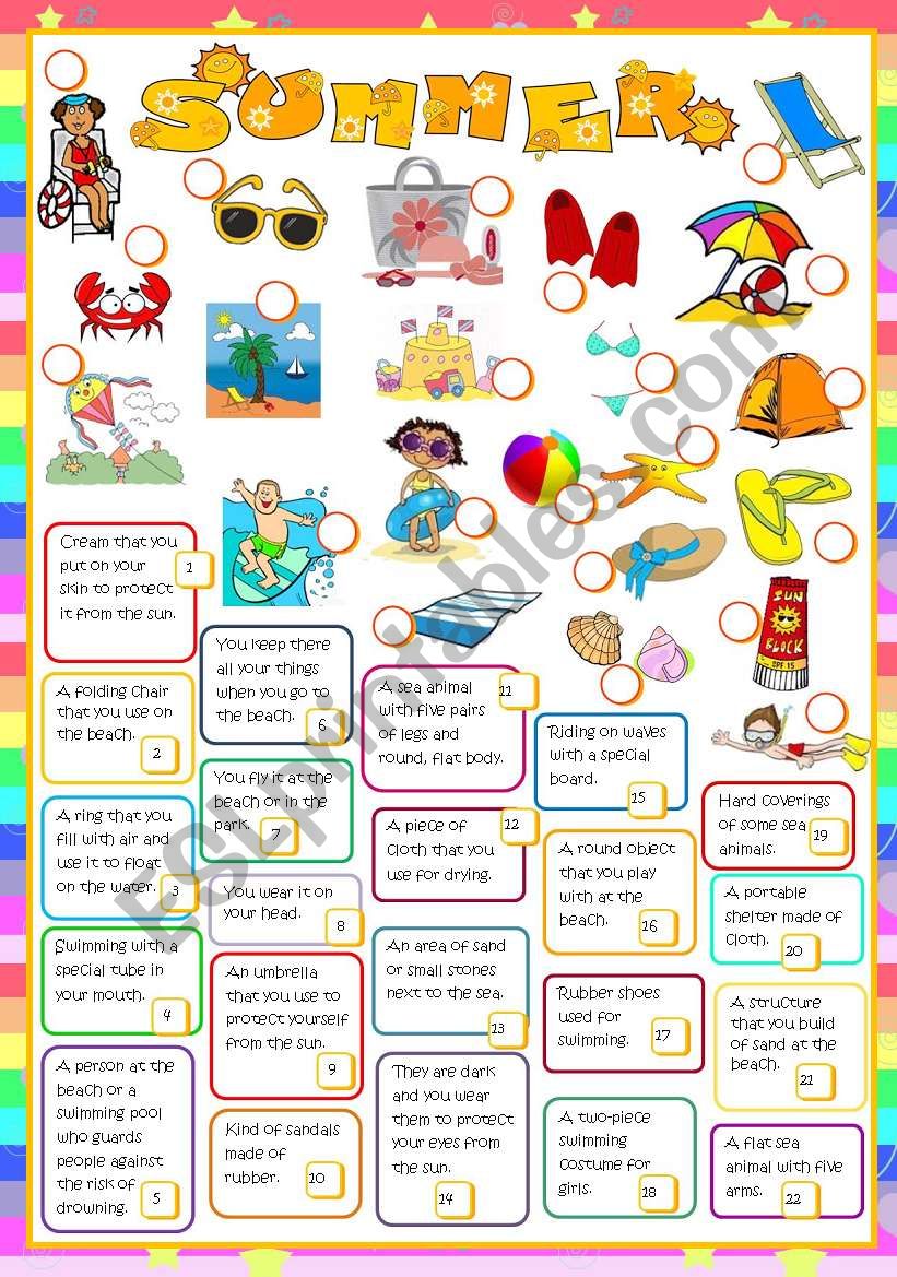 its summer time esl worksheet by mada1