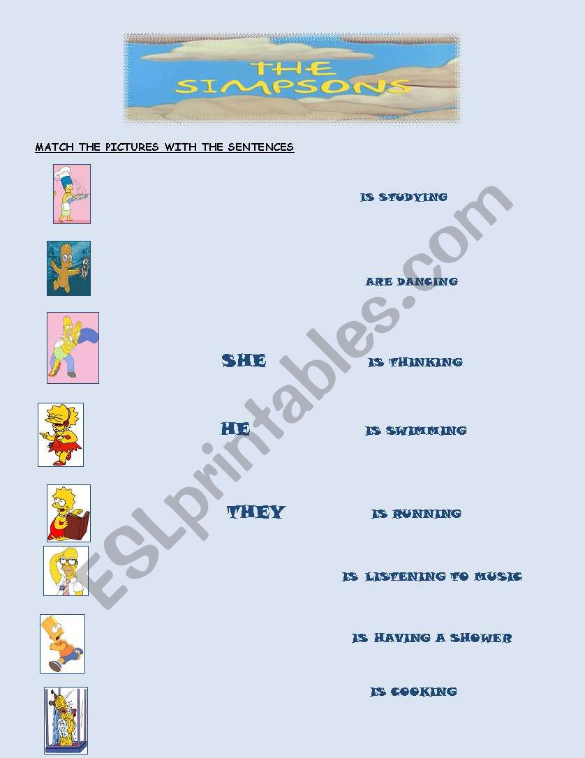 PRESENT CONTINUOUS MATCHING GAME