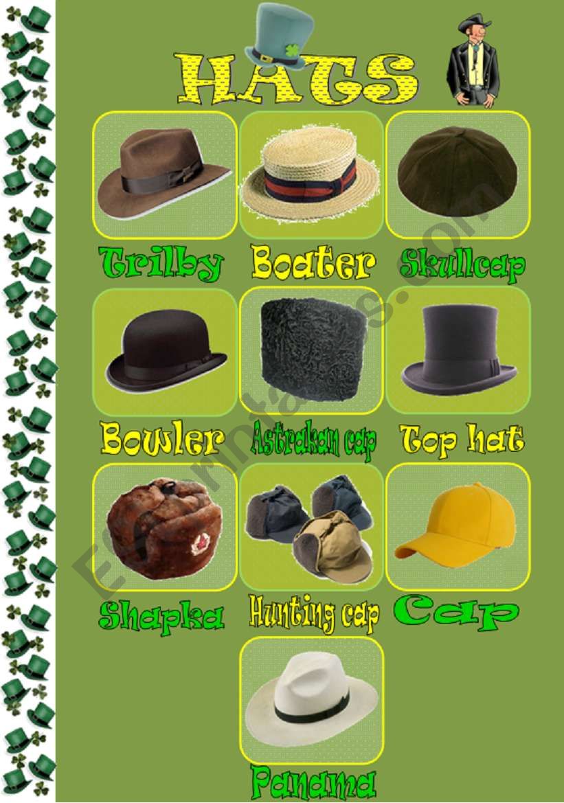 MEN HATS (Part I) worksheet