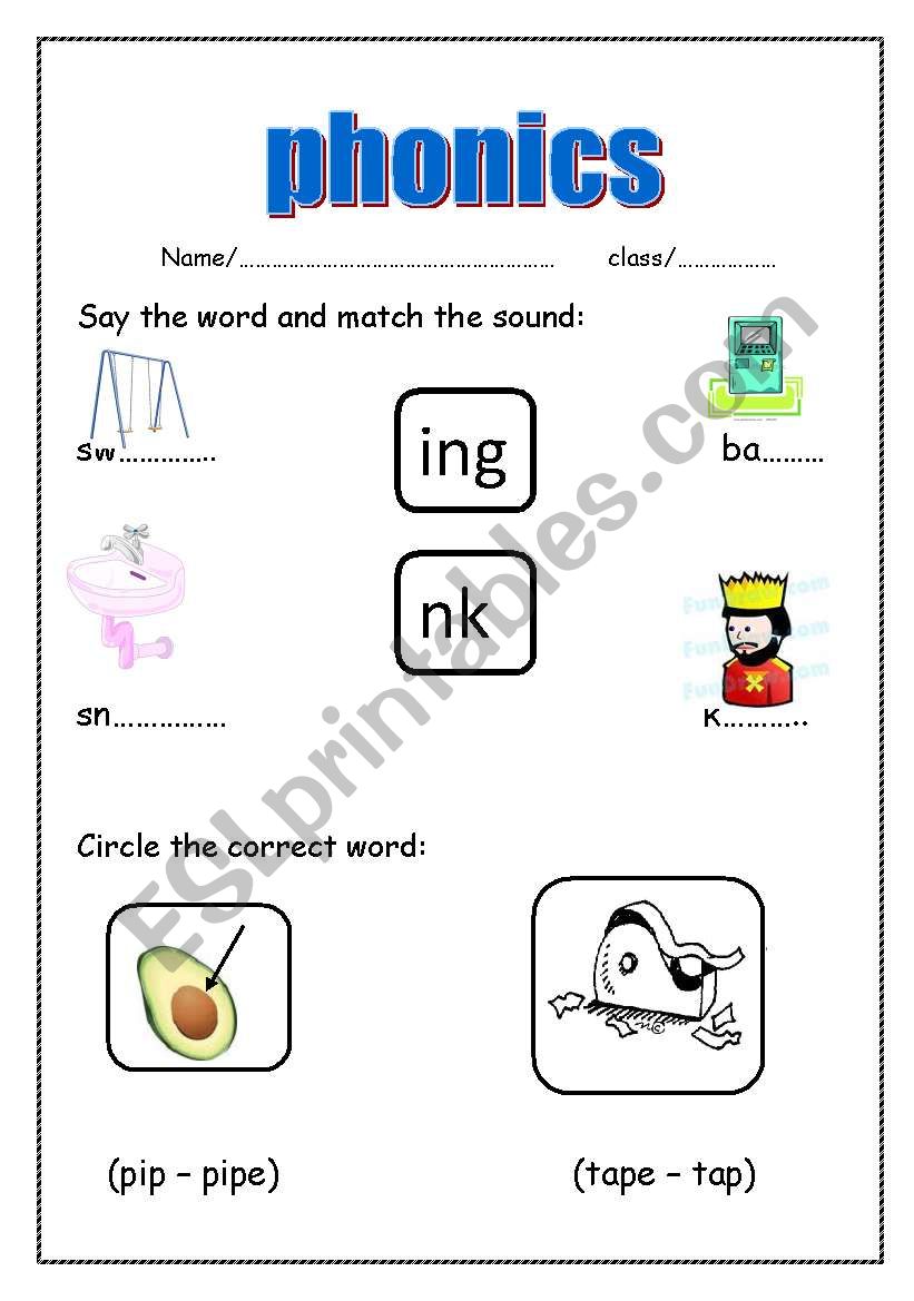 phonics worksheet