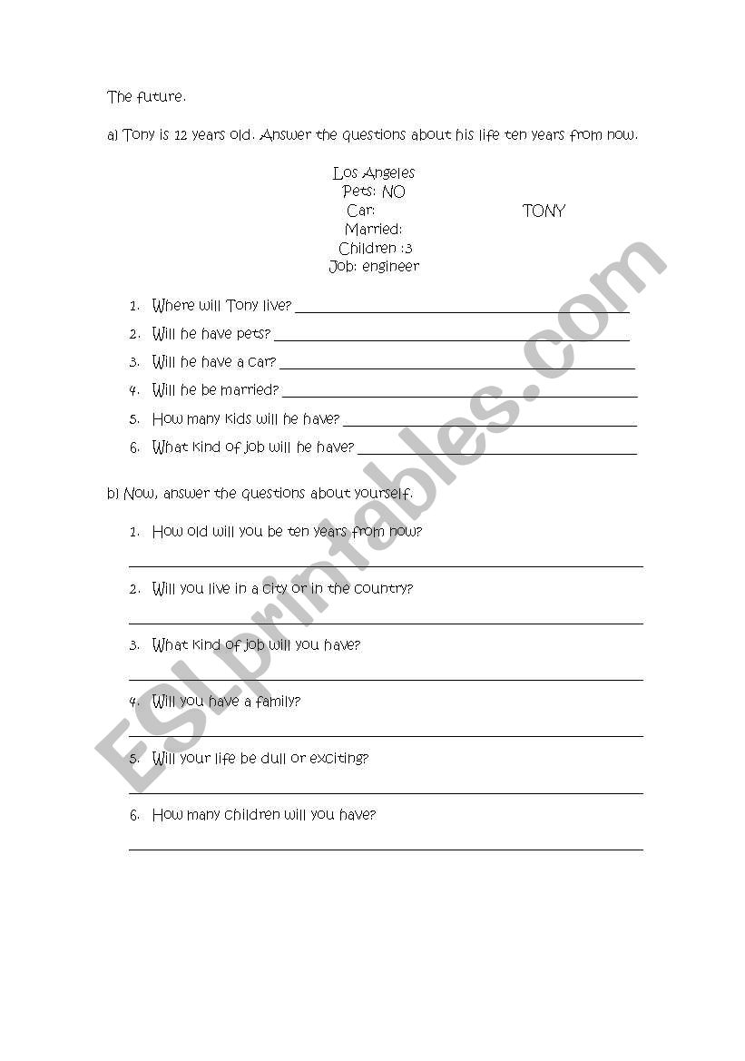 The Future worksheet