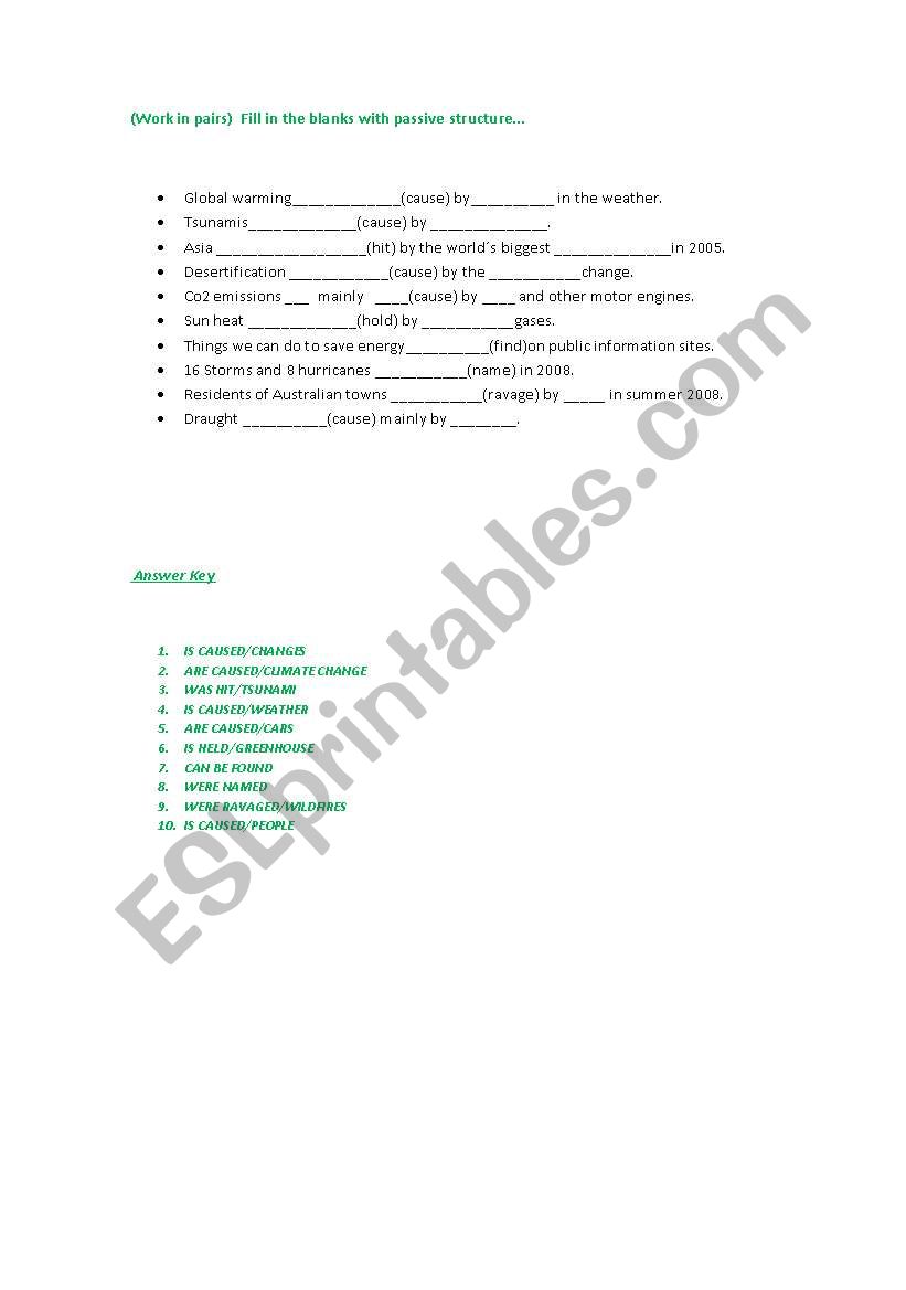 PASSIVE  worksheet