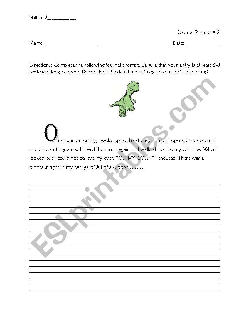 Story Starters worksheet