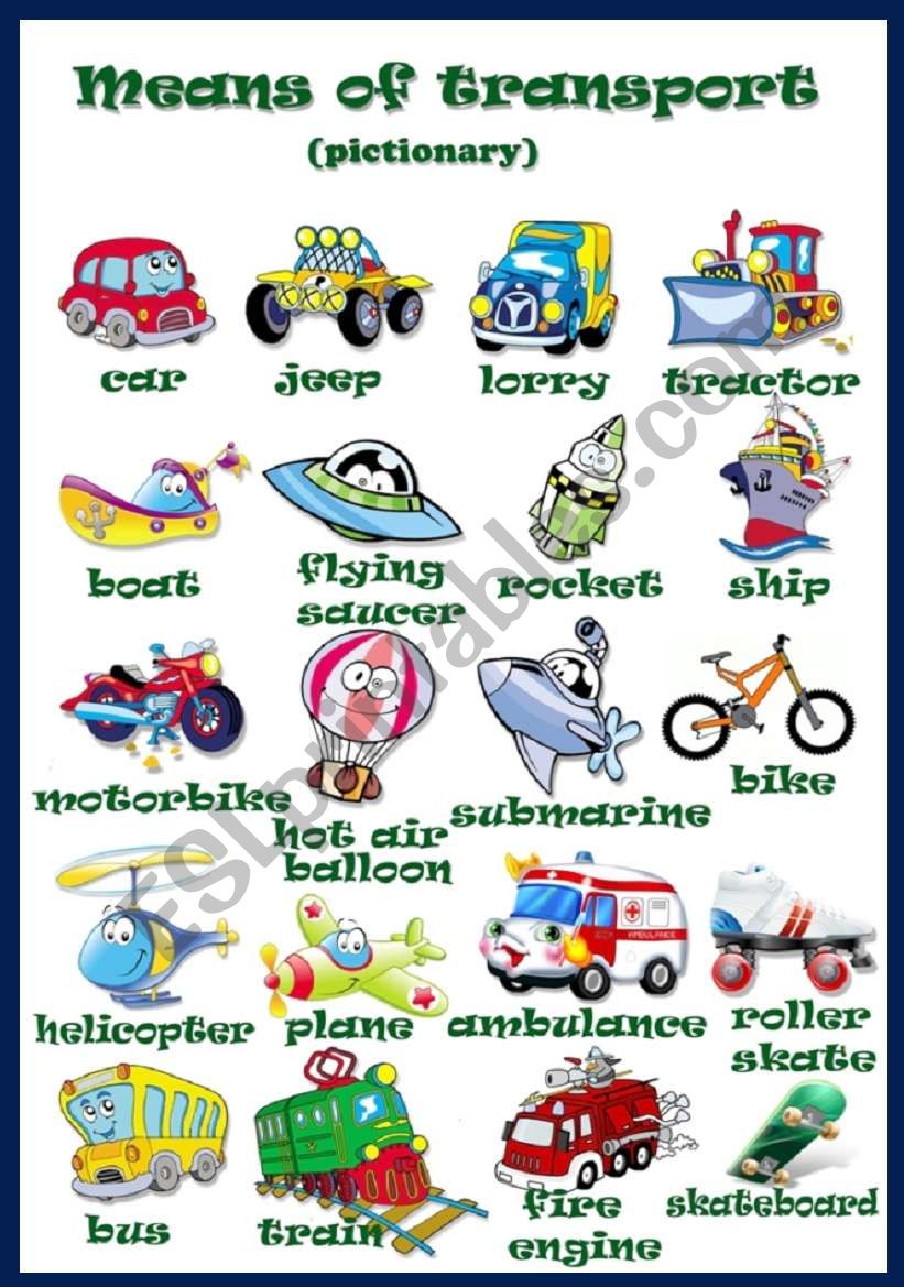 Means Of Transport Vocabulary Worksheet