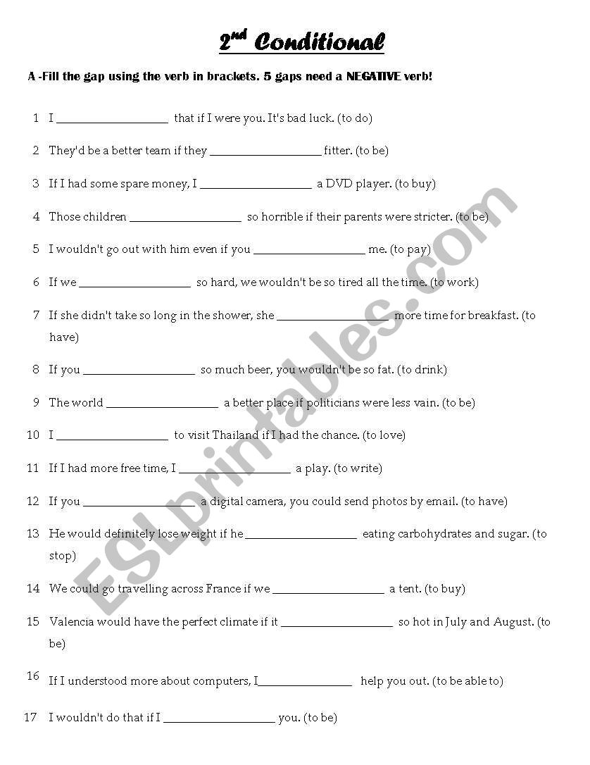 2nd Conditional worksheet