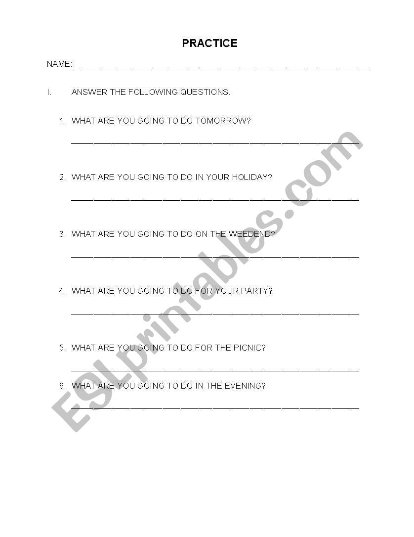 Practice worksheet