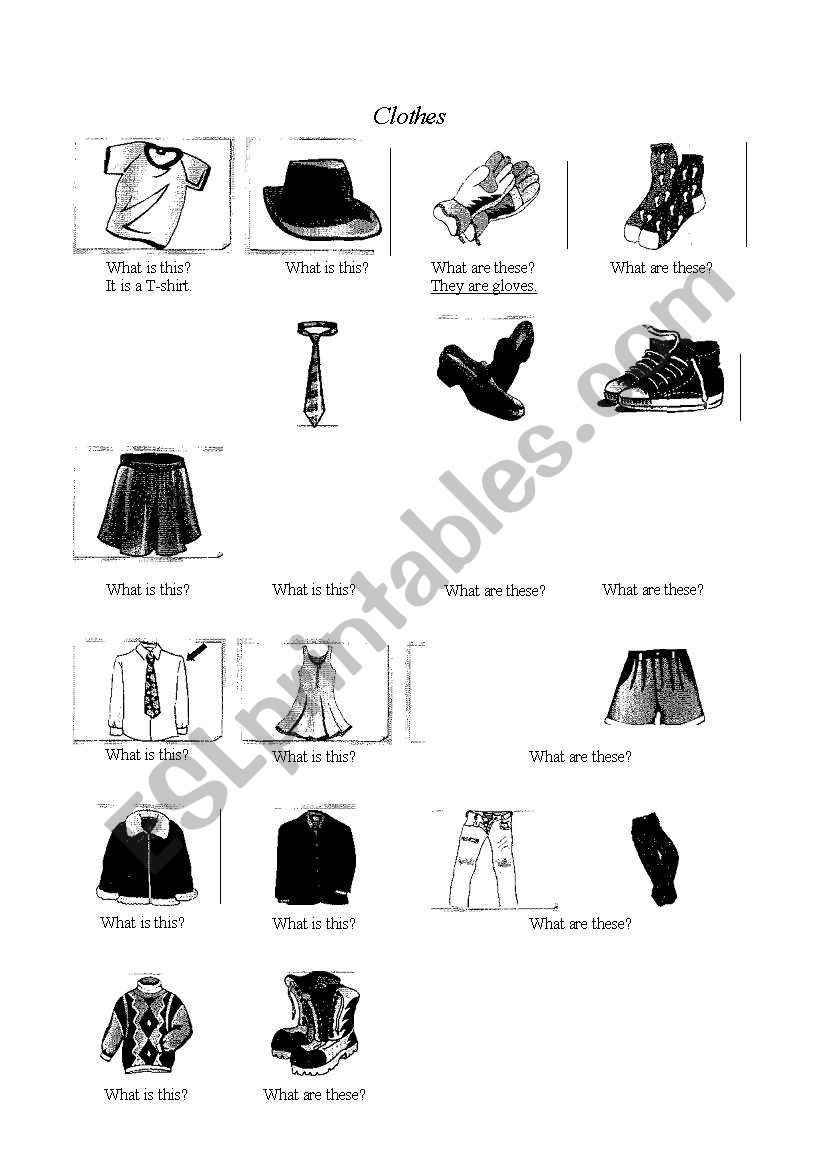 Clothes worksheet