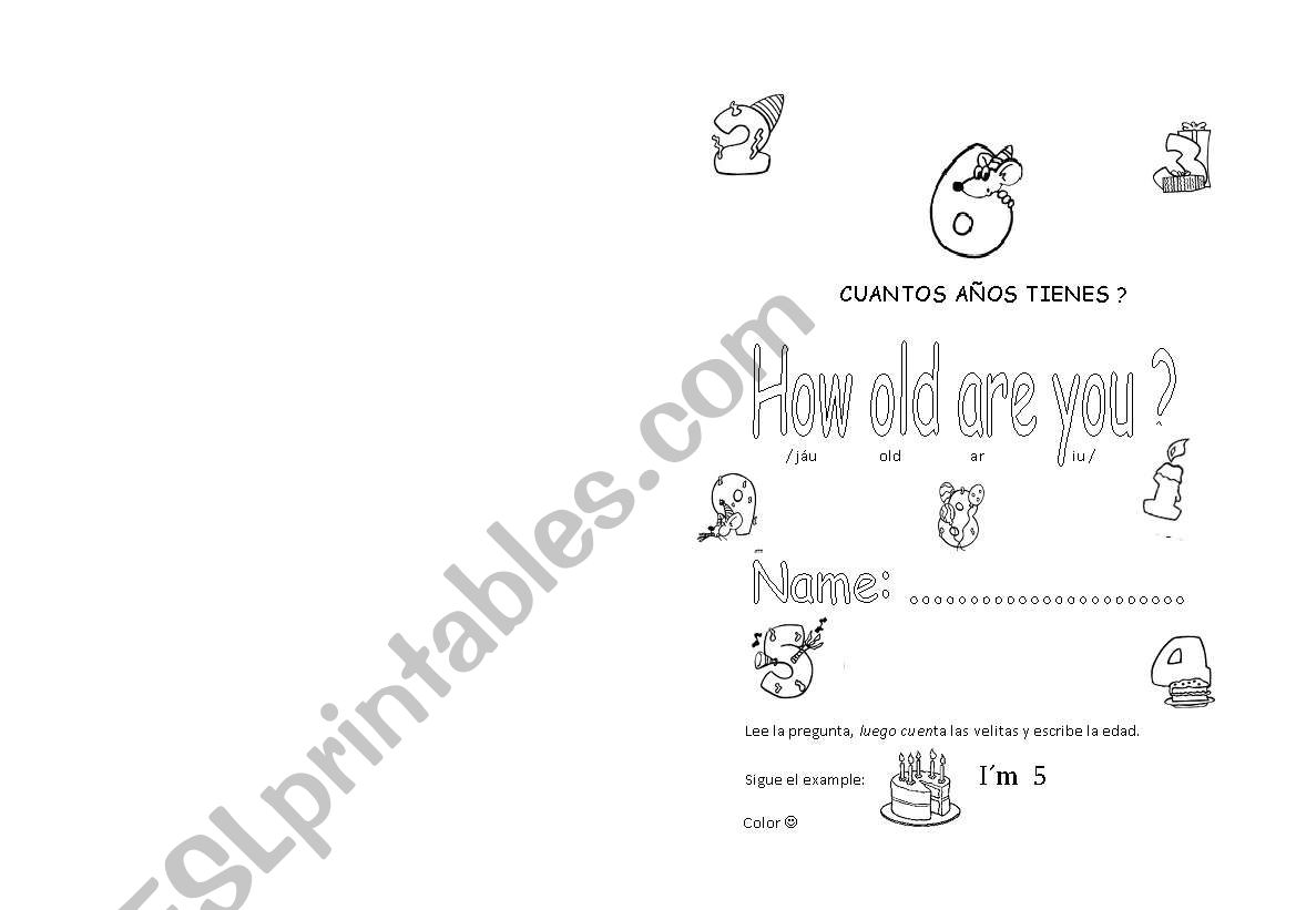 English Worksheets HOW OLD ARE YOU 