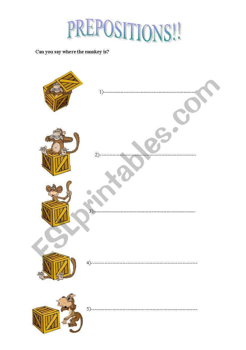 prepositions worksheet