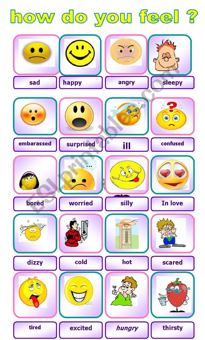 Emotions ESL Worksheet By Aidamour