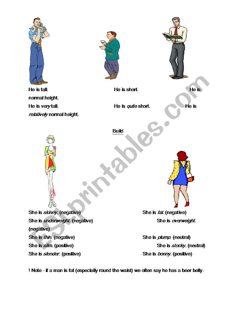 Describing People worksheet