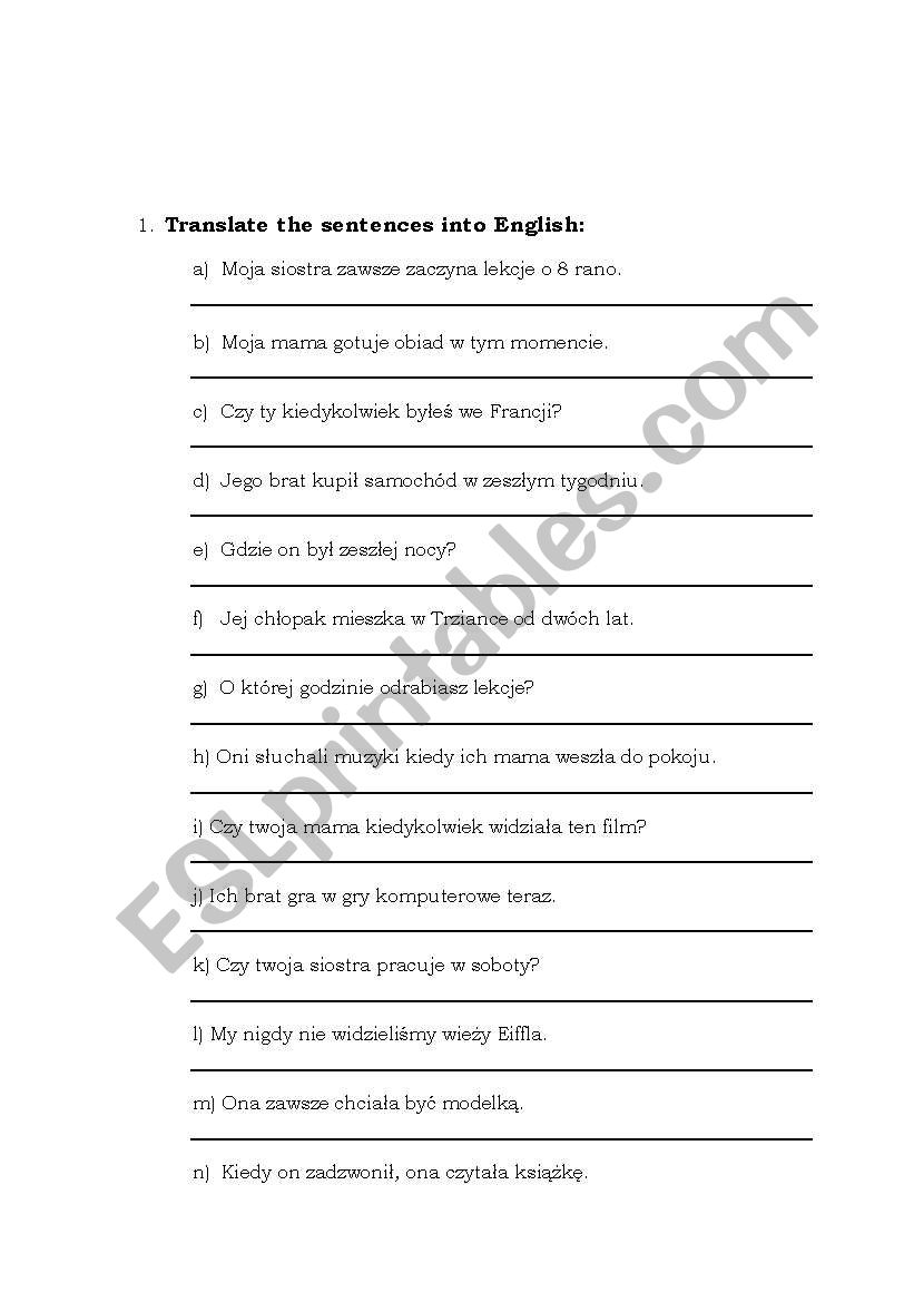 mixed tenses grammar test worksheet
