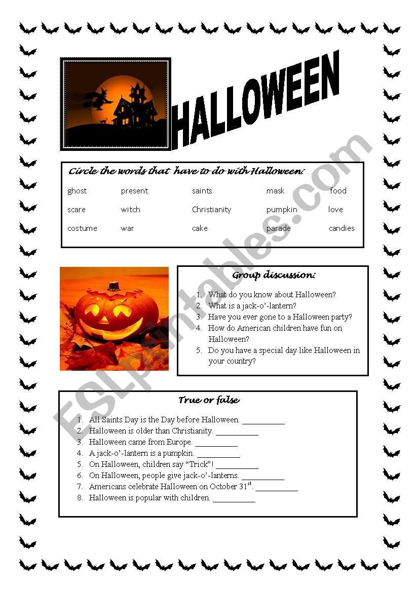 The Halloween Story worksheet