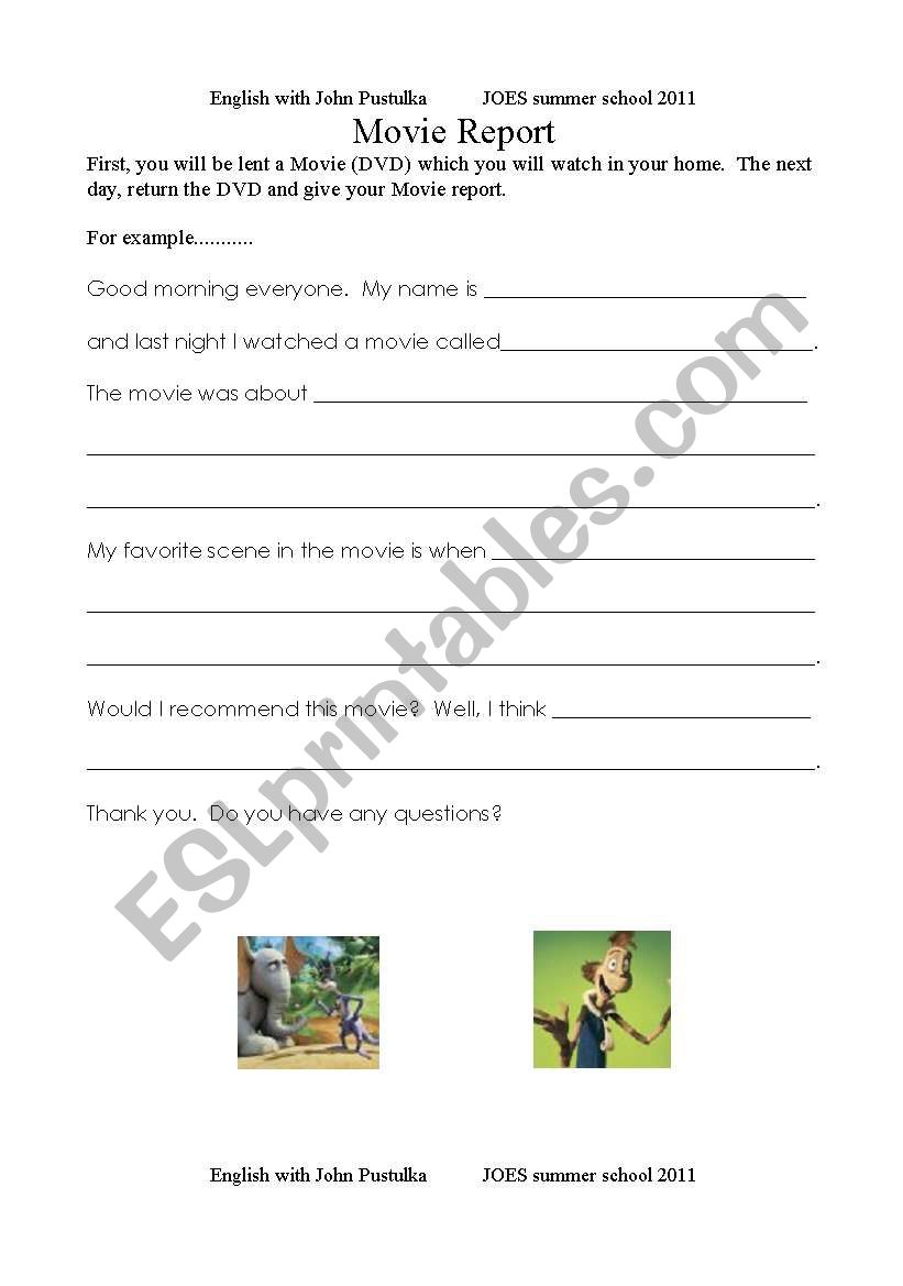 english-worksheets-movie-report