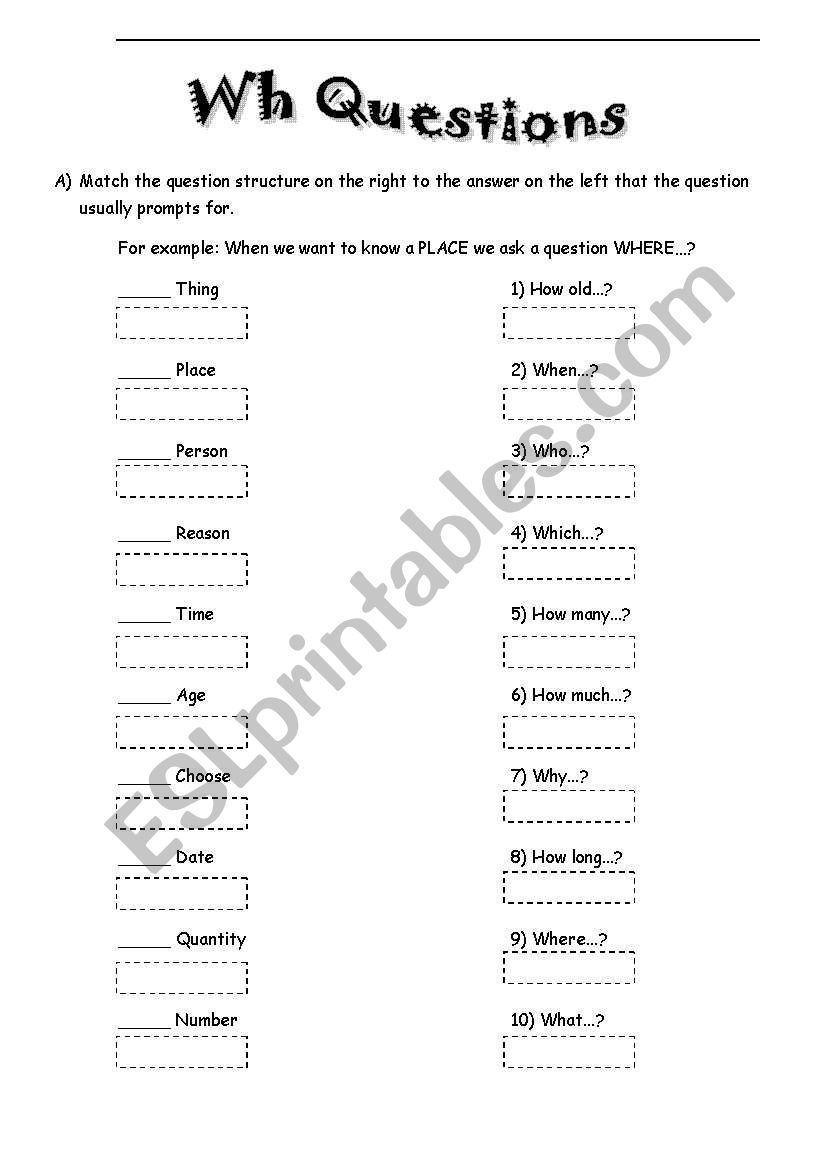 wh questions worksheet