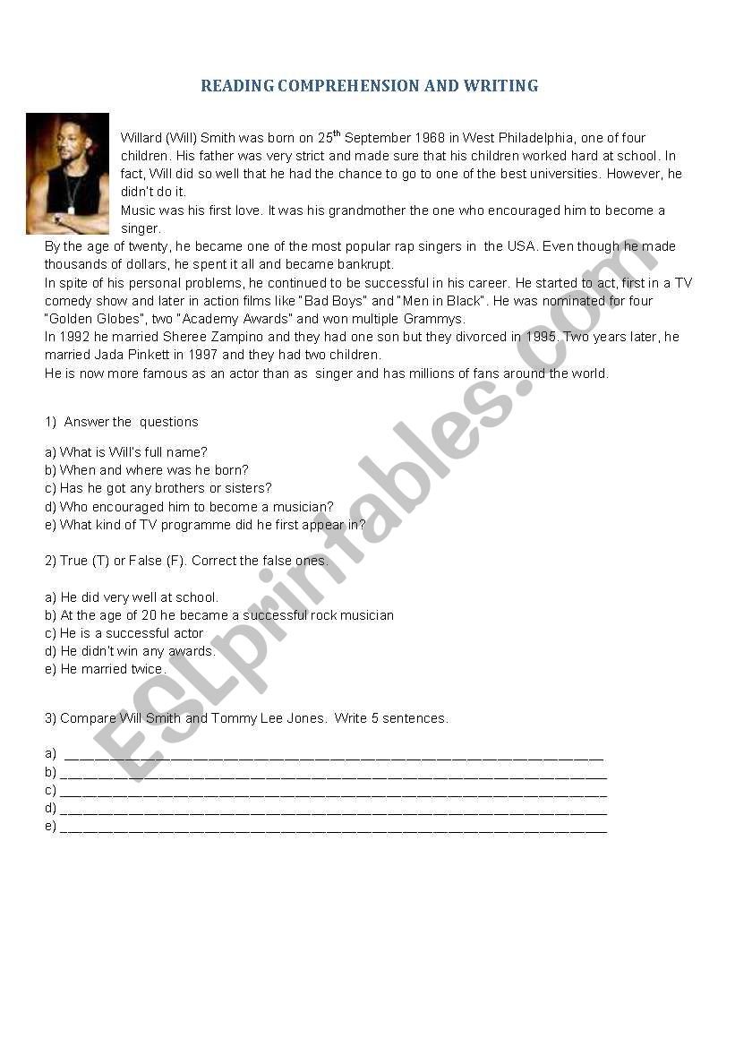 Biographies worksheet