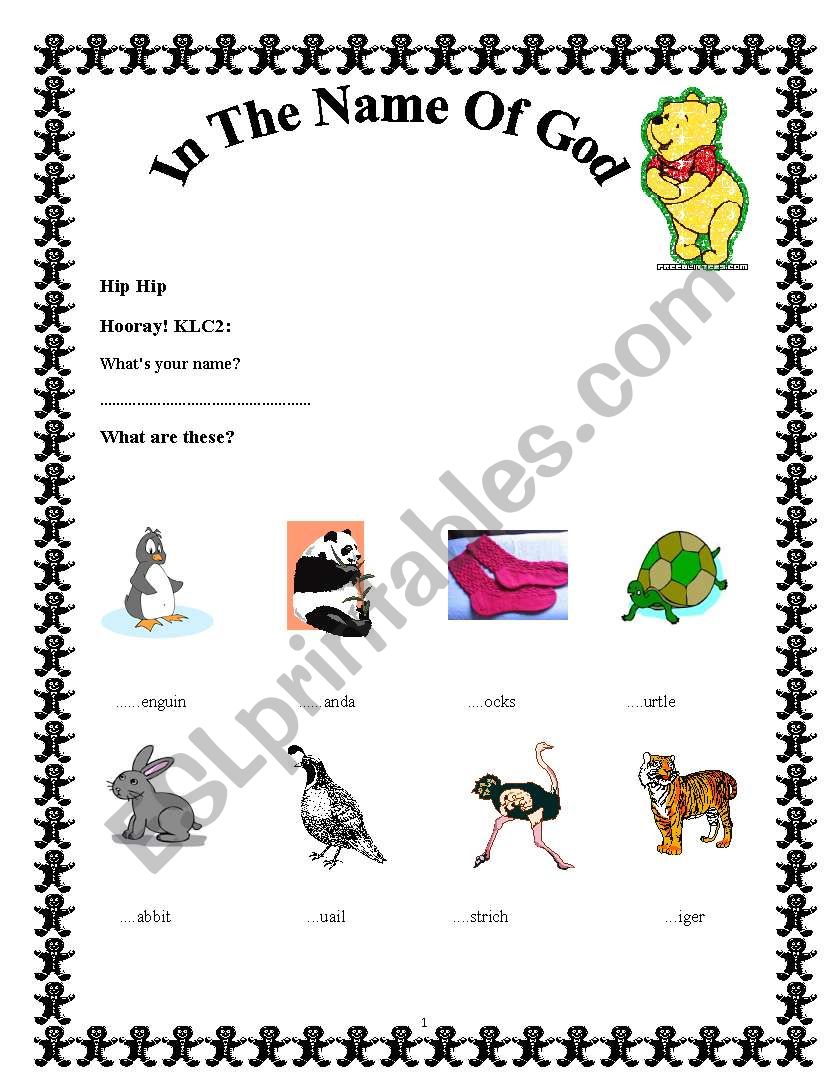 test for children worksheet