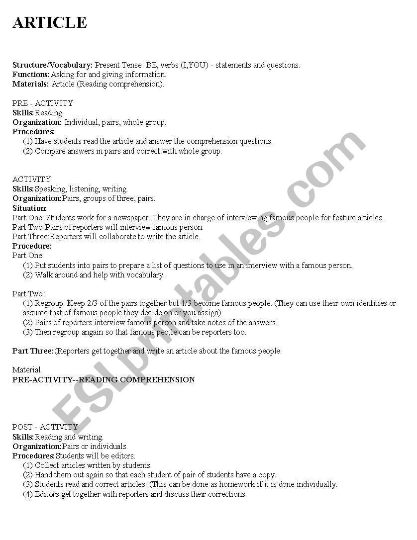 Present tense practice worksheet