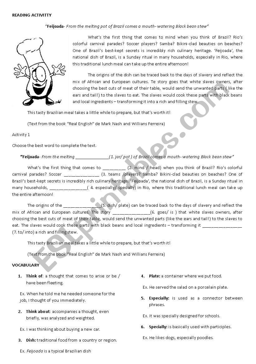 Feijoada  worksheet