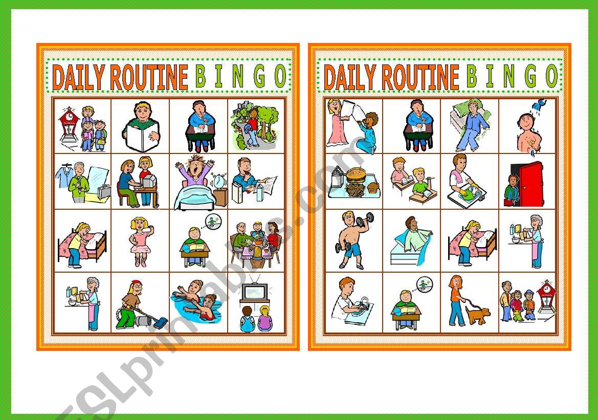 DAILY ROUTINE Bingo Card