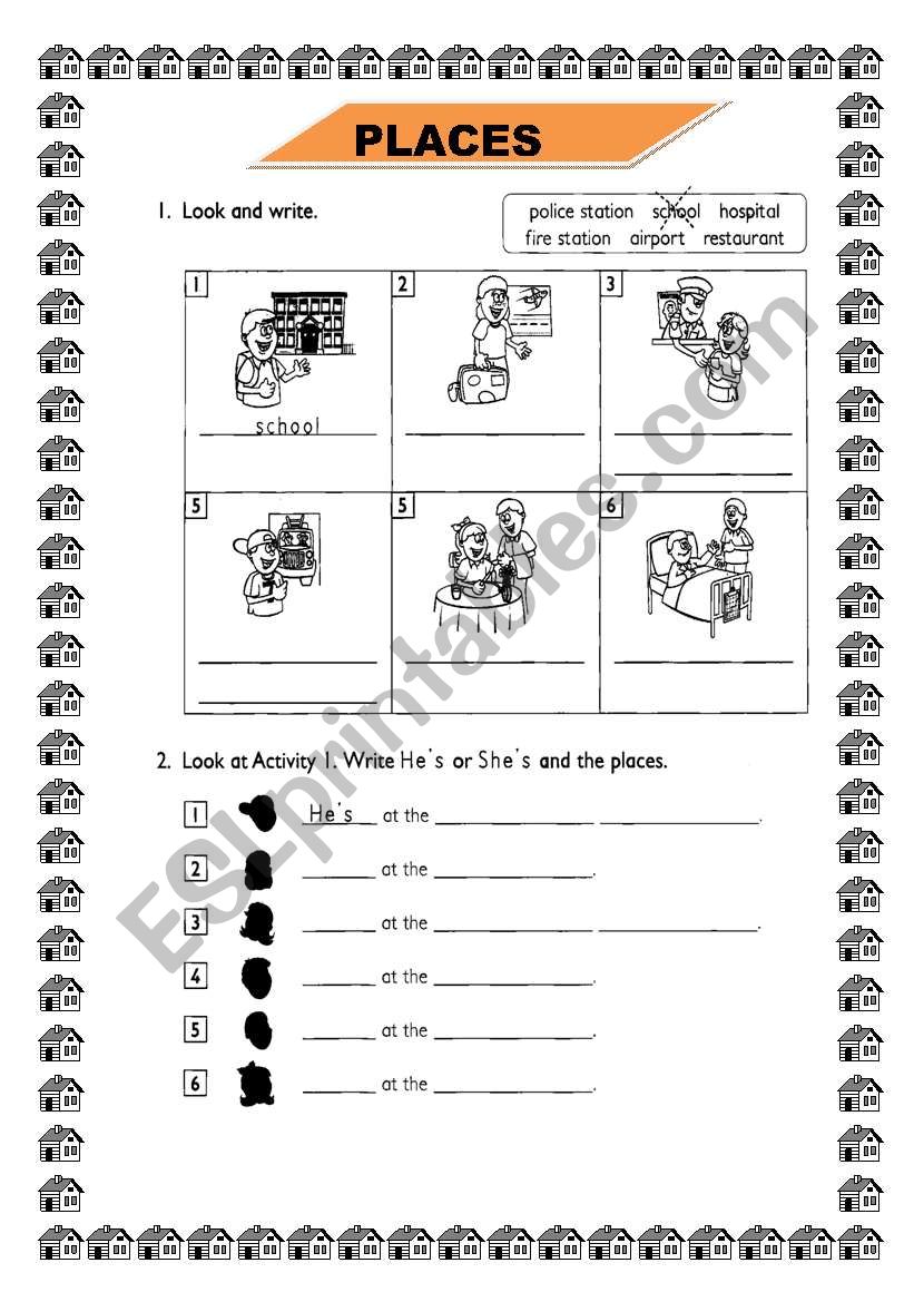 PLACES worksheet