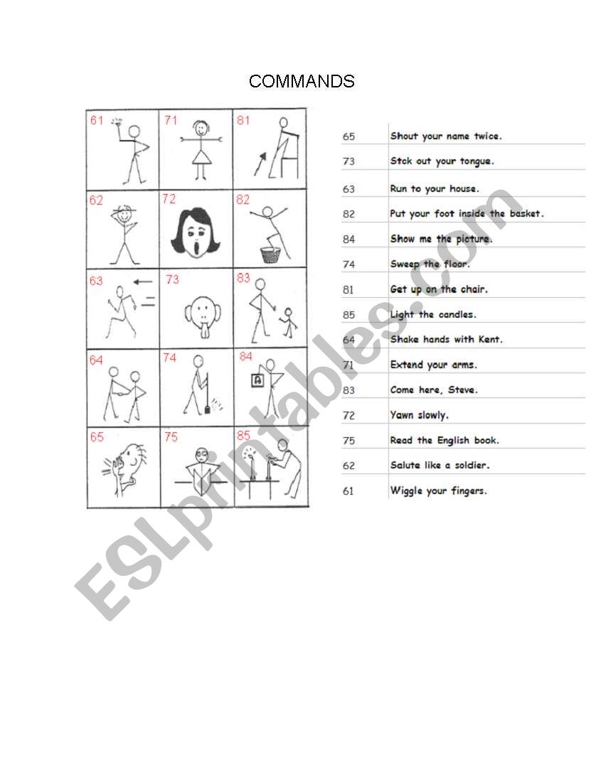 SOME COMMANDS worksheet