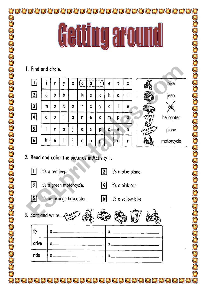 GETTING AROUND worksheet