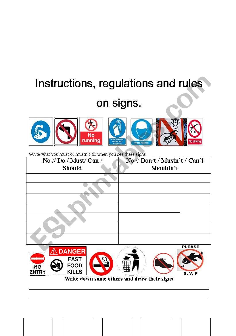 Do´s and don´ts - ESL worksheet by s_urkle